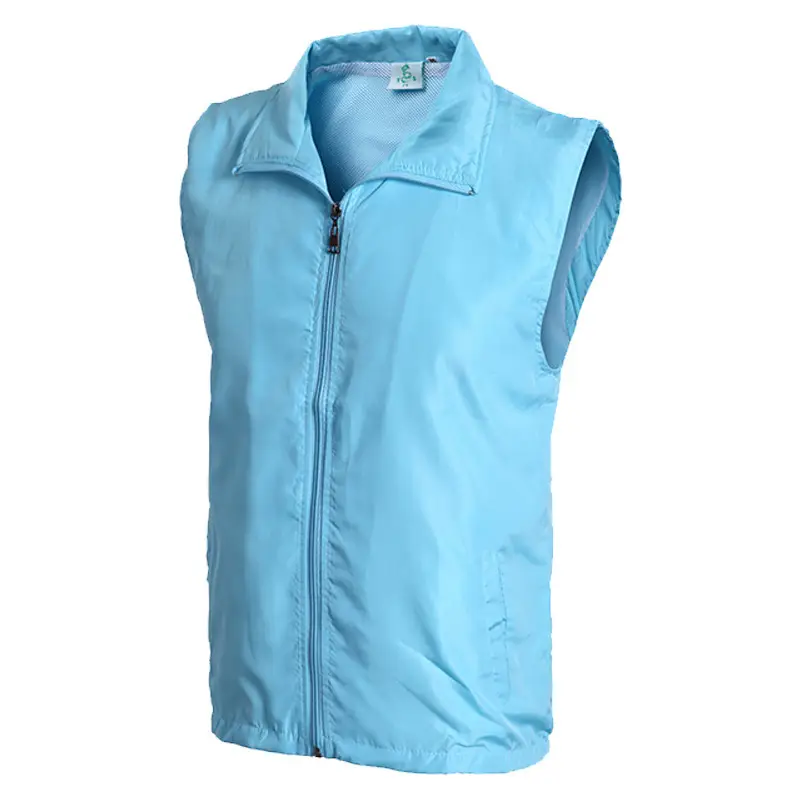 Men Sleeveless Vest Lapel Collar Yellow - Image 9