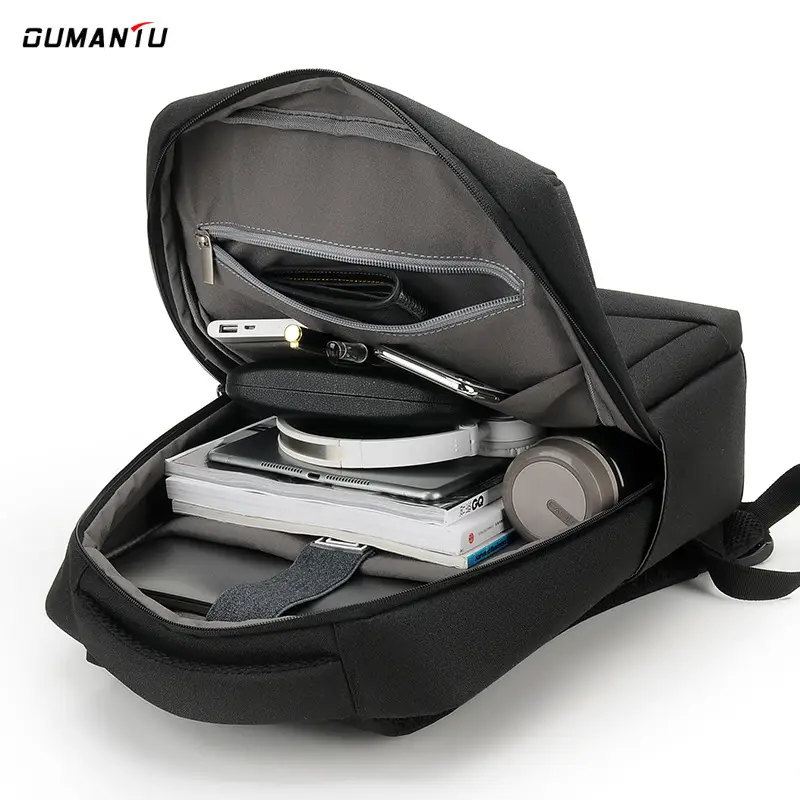 Men's Waterproof Business Backpack Black Large Capacity