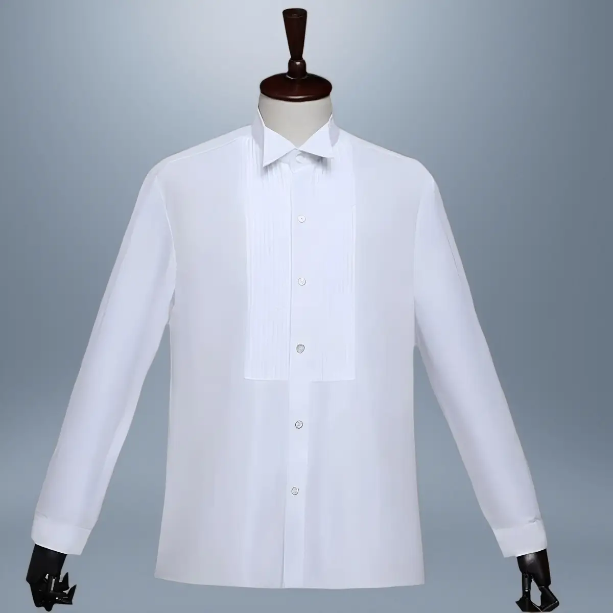 Men's White Tie Shirt with Red Bow Tie — feature 17