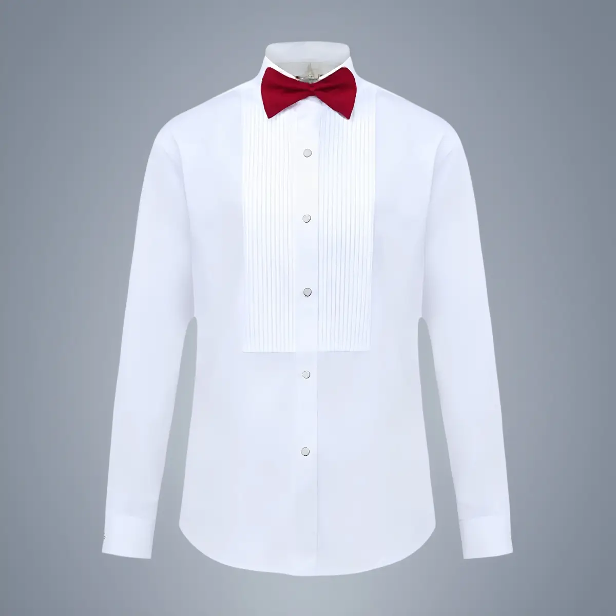 Men's White Tie Shirt with Red Bow Tie — feature 20