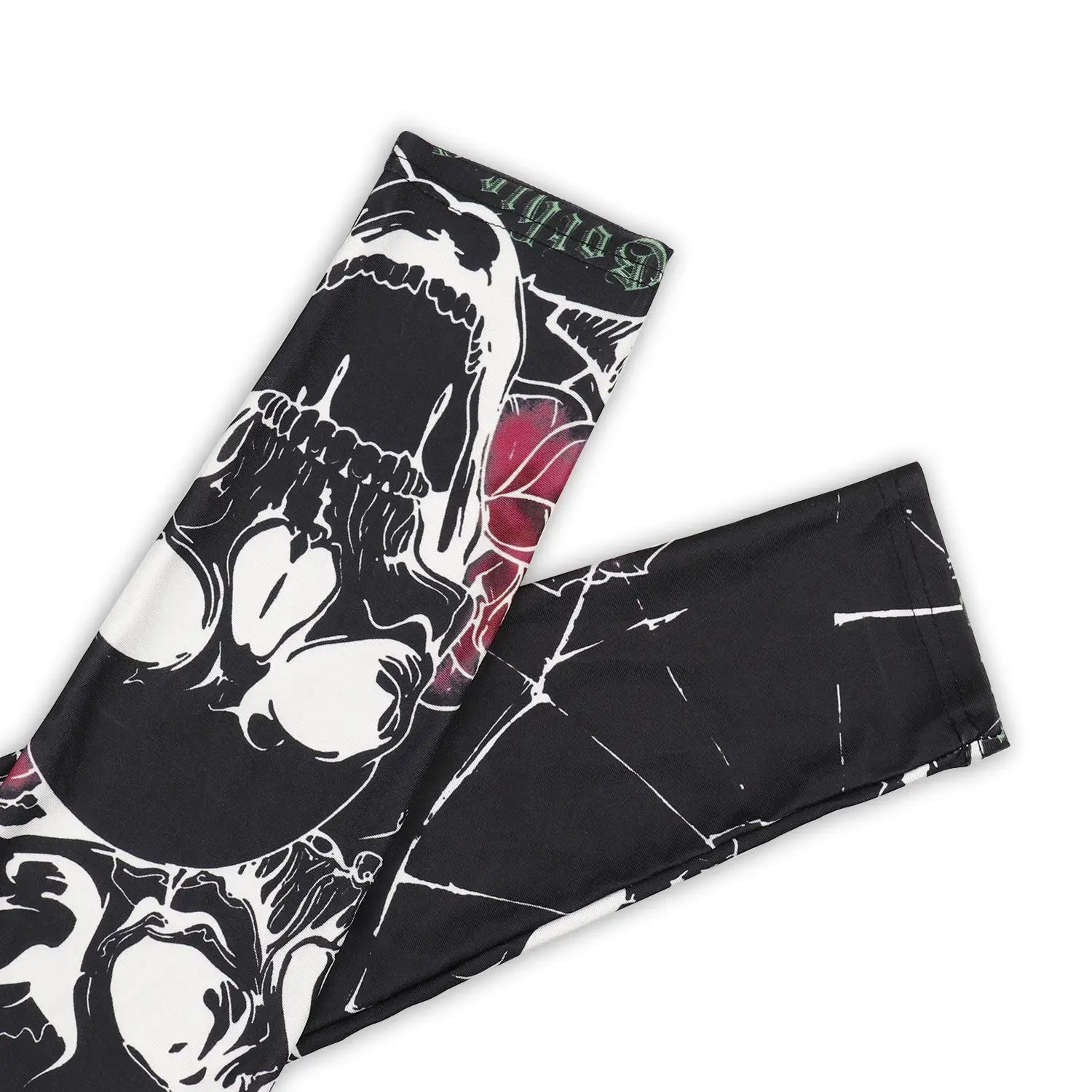 3D Skull Print Yoga Pants Black White - Image 6