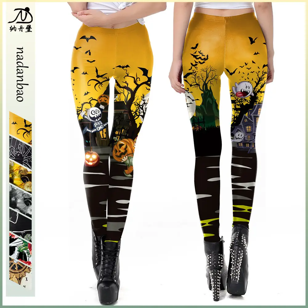 2024 Halloween 3D Skull Leggings Women Small - Image 7