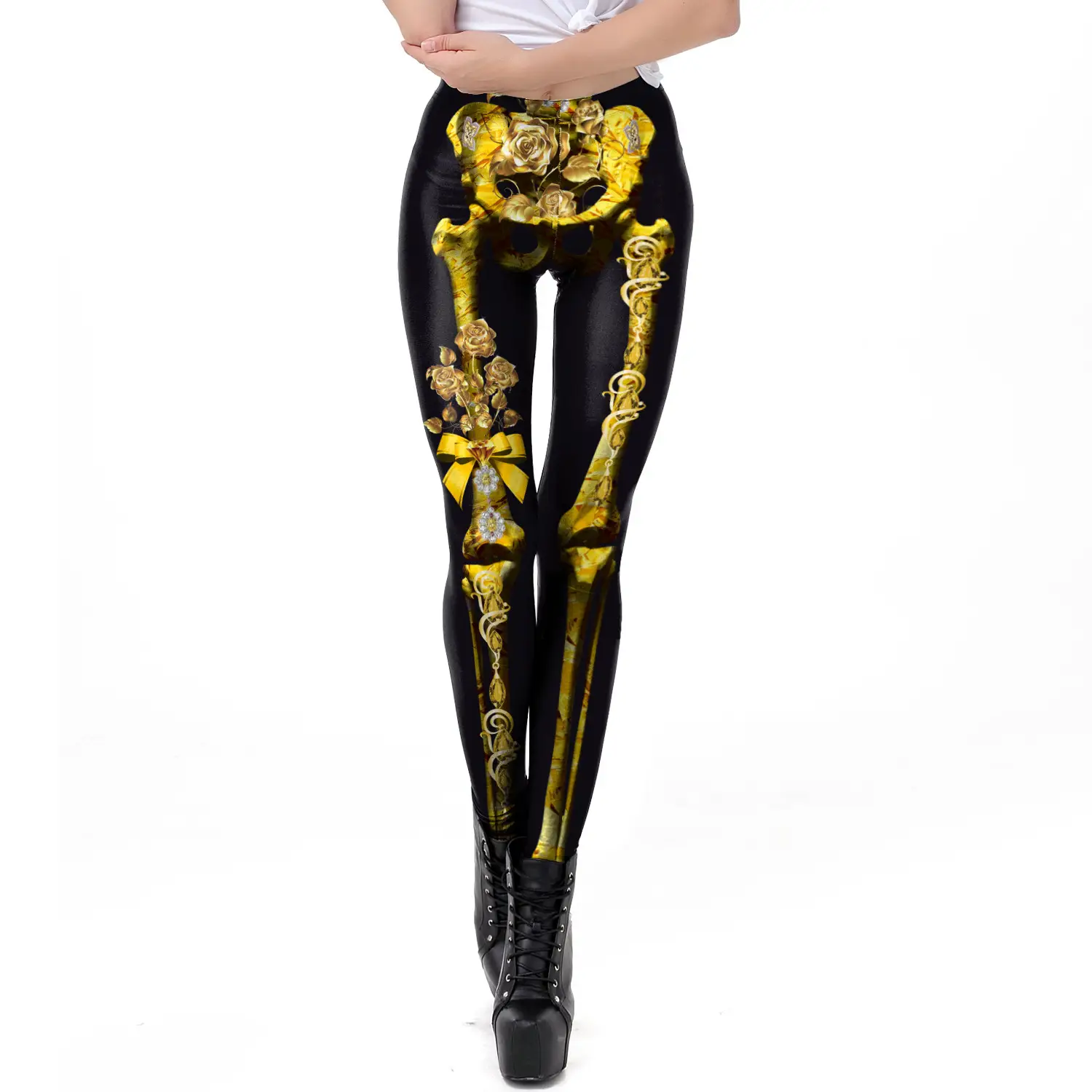 2024 Halloween 3D Skull Leggings Women Small - Image 2