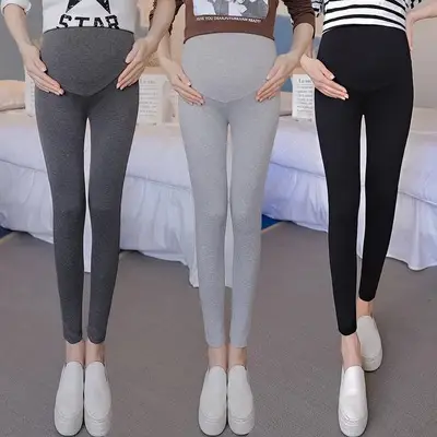 Real Shot Pregnant Women's Pants Solid Color Slim Fit - Image 8