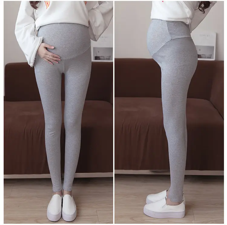 Real Shot Pregnant Women's Pants Solid Color Slim Fit - Image 3