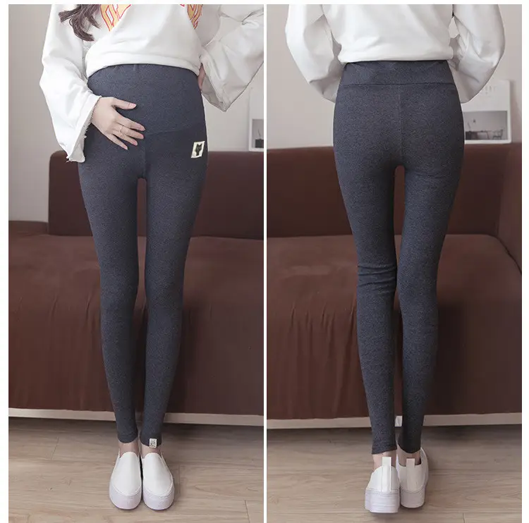 Real Shot Pregnant Women's Pants Solid Color Slim Fit - Image 5