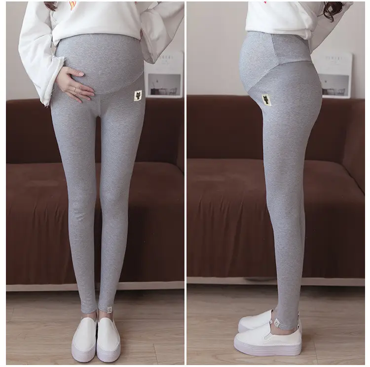 Real Shot Pregnant Women's Pants Solid Color Slim Fit - Image 6