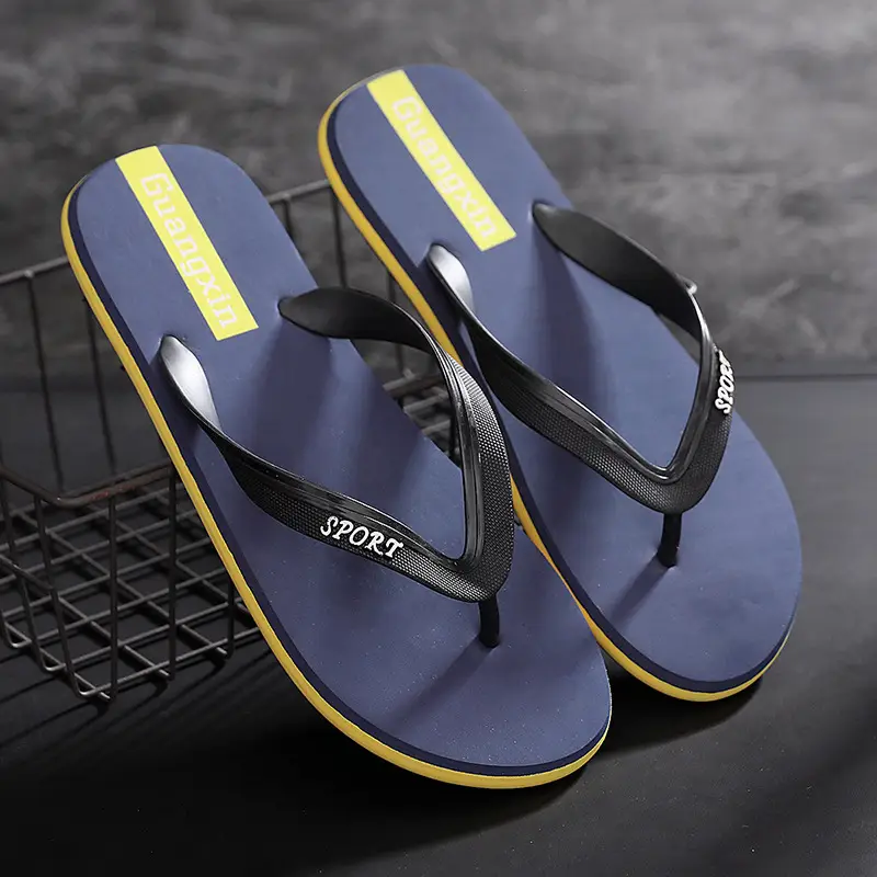 Men's Black Red Flip Flops Summer Sandals