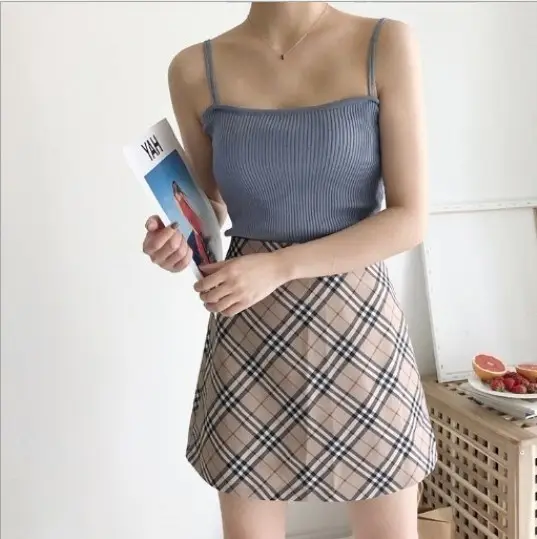 Women Black Slim Knit Camisole Summer Top - Image 7