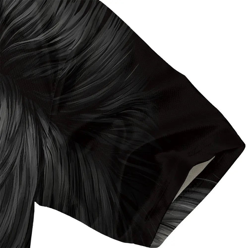 Men Printed Yin Yang Lion T-Shirt Black — feature 8