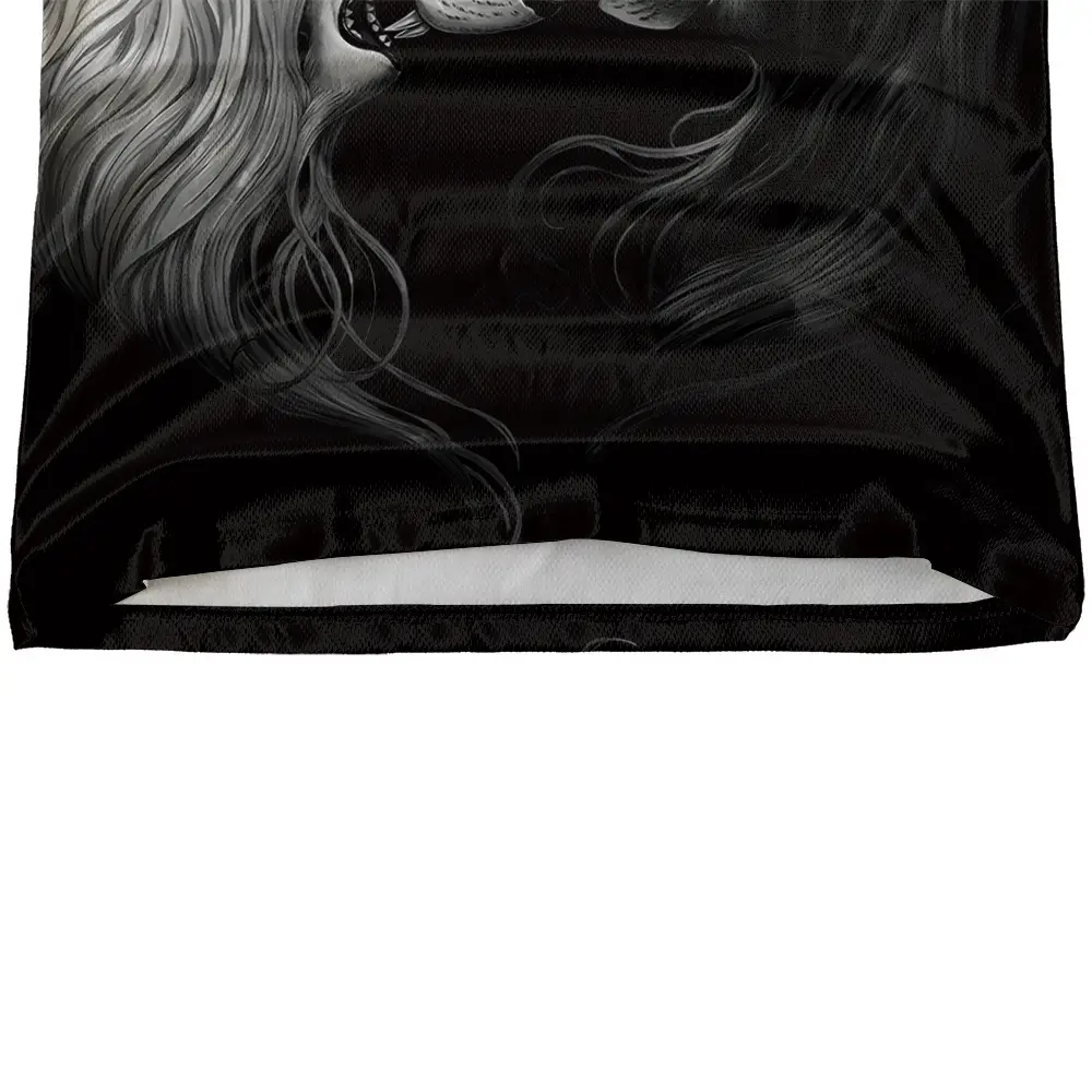 Men Printed Yin Yang Lion T-Shirt Black — feature 9