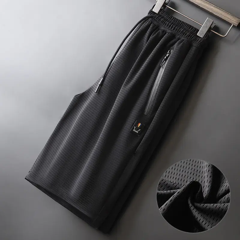 Men's Black Ice Silk Casual Shorts Large - Image 4
