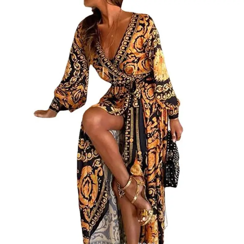 Cross-Border Bohemian Satin Dragon Robe Skirt - Image 6