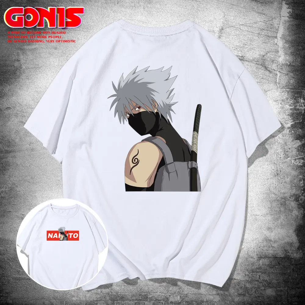 Men's Blue Cartoon T-Shirt with Joint Tattoo Design - Image 2