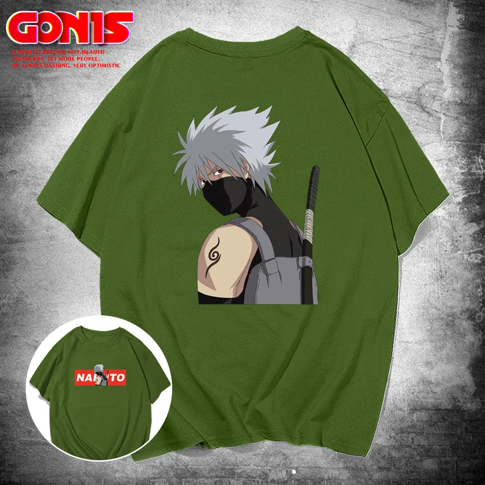 Men's Blue Cartoon T-Shirt with Joint Tattoo Design - Image 6