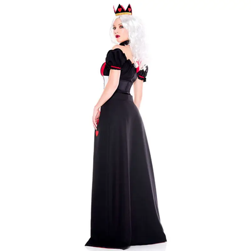 Halloween Queen of Hearts Cosplay Dress Black Red