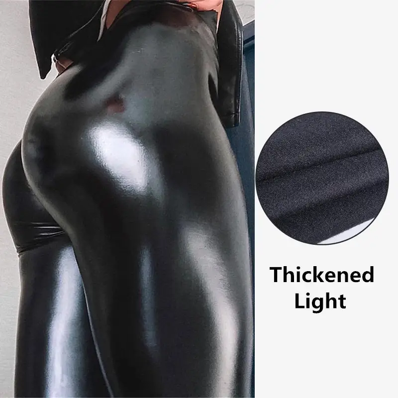 Plus Size PU Leather High Waist Leggings Women - Image 2