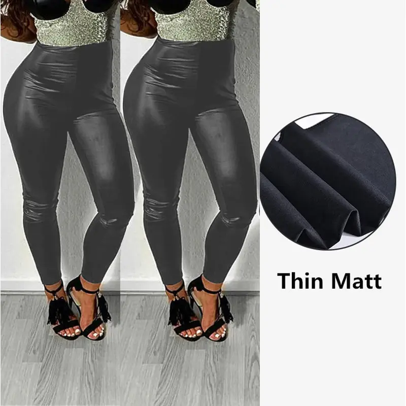 Plus Size PU Leather High Waist Leggings Women - Image 3