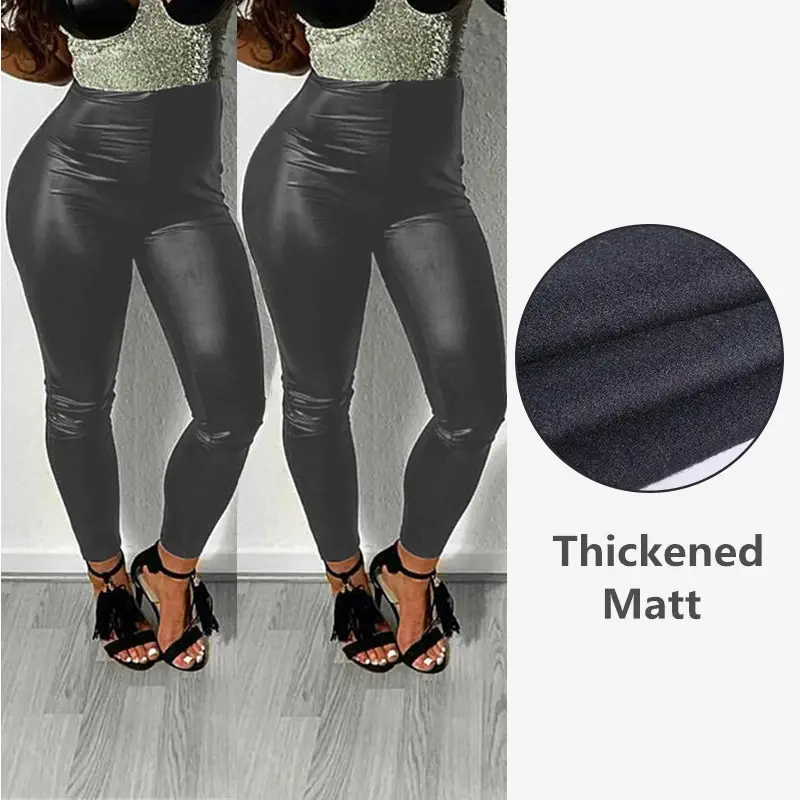 Plus Size PU Leather High Waist Leggings Women - Image 4