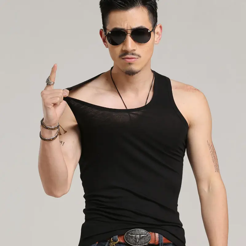 Men Cotton Vest Tank Top White Summer Wear - Image 6