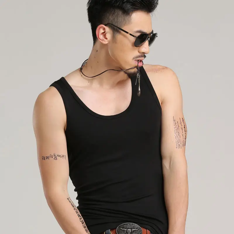 Men Cotton Vest Tank Top White Summer Wear - Image 3