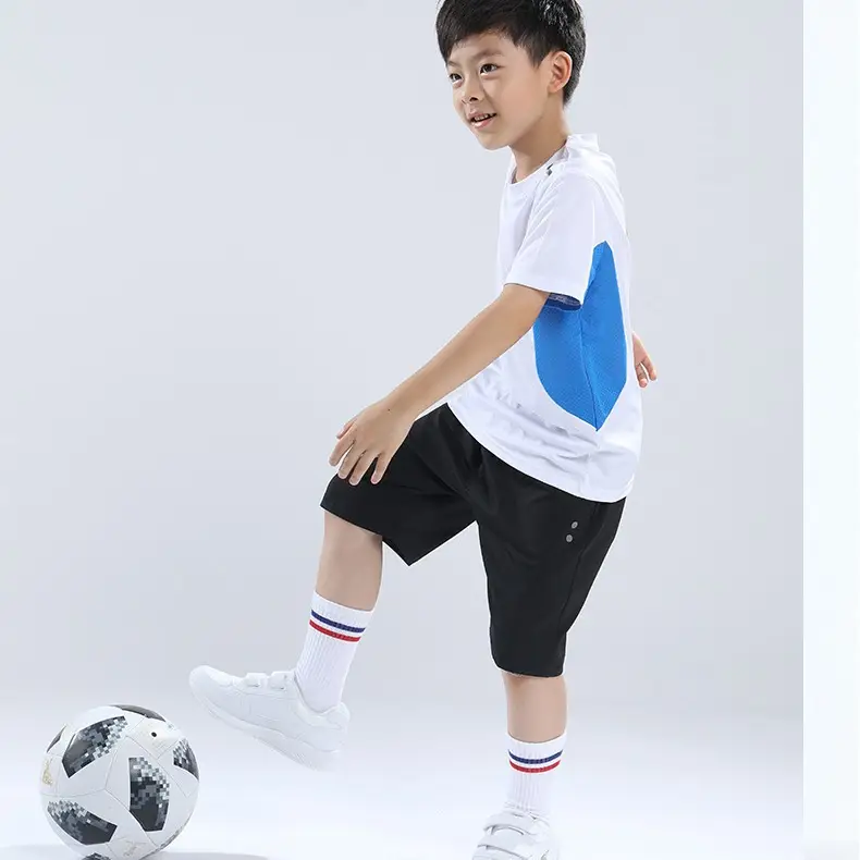 Boys Quick-Drying Sweat-Wicking T-Shirt Blue Green