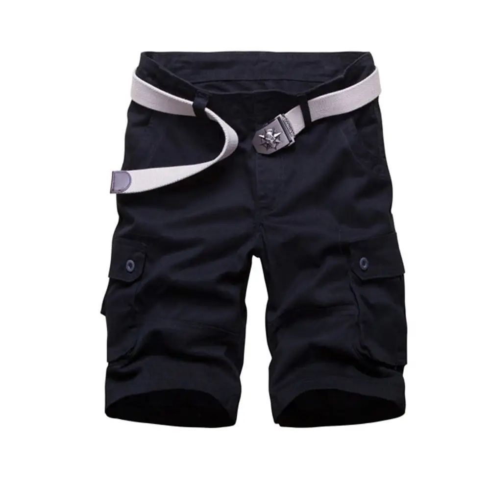 Men's Black Tan Cargo Pants Mid-Length Multi-Pocket Large - Image 2