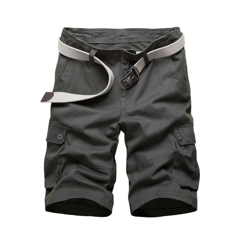 Men's Black Tan Cargo Pants Mid-Length Multi-Pocket Large - Image 3