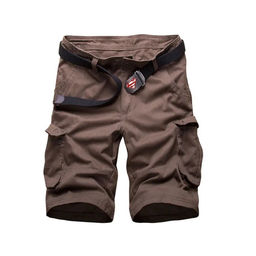 Men's Black Tan Cargo Pants Mid-Length Multi-Pocket Large - Image 4