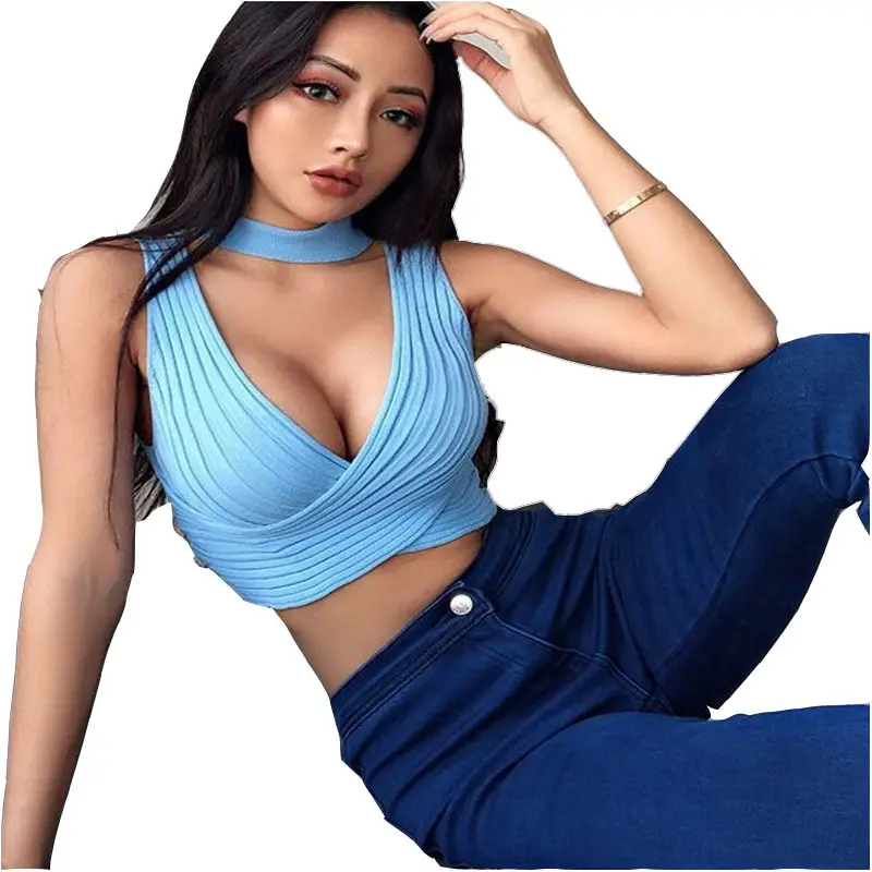 Light Blue Knitted Vests for Women Spring Summer - Image 7