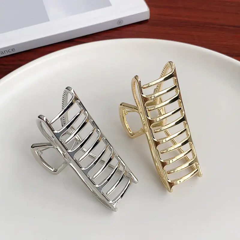Gold Metal Hairpin Clip Medium Size Geometric Semicircle - Image 17