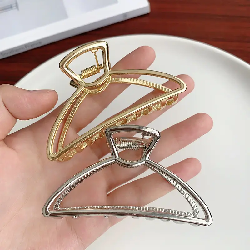 Gold Metal Hairpin Clip Medium Size Geometric Semicircle - Image 19