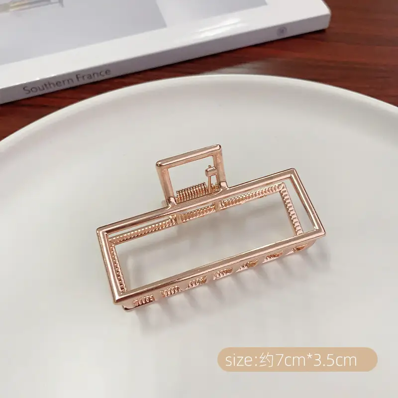 Gold Metal Hairpin Clip Medium Size Geometric Semicircle - Image 10