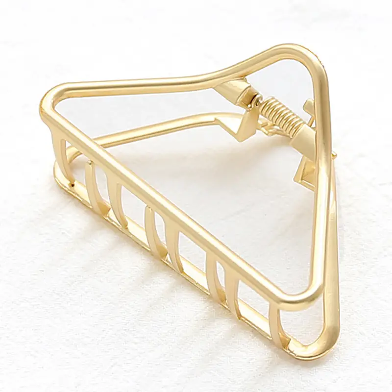 Gold Metal Hairpin Clip Medium Size Geometric Semicircle - Image 13