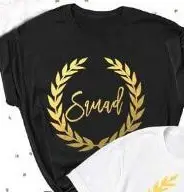 Squad Printed T-Shirt Black Gold Wedding Party Wear