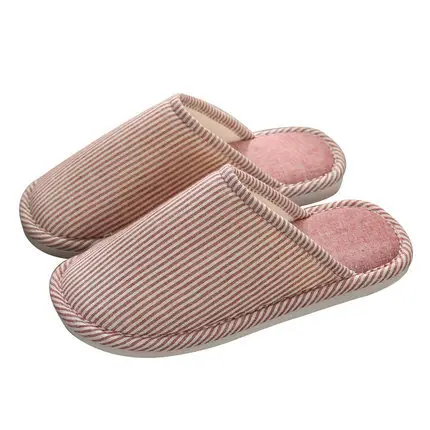 Thick-Soled Cotton Slippers with Covered Heel for Autumn and Winter, Couple's Home Non-Slip Warm Indoor Slippers for Men and Women, Closed-Toe Slippers, Thickened for Winter
