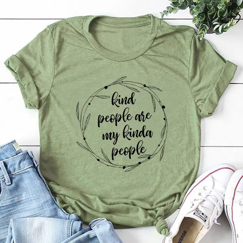 Red T-Shirt "Kind People Are My Kinda People" Short Sleeve - Image 6