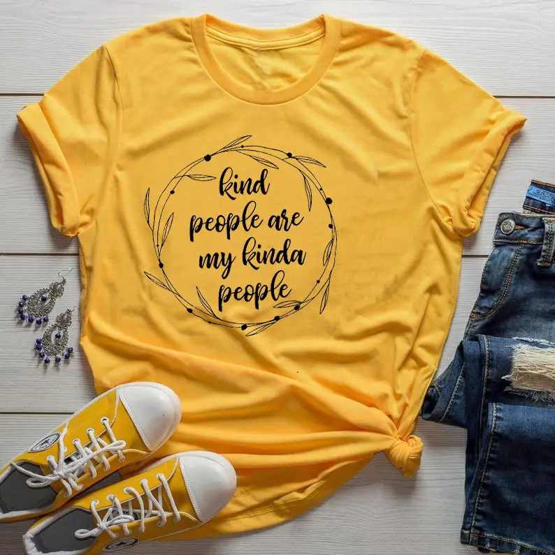 Red T-Shirt "Kind People Are My Kinda People" Short Sleeve - Image 4
