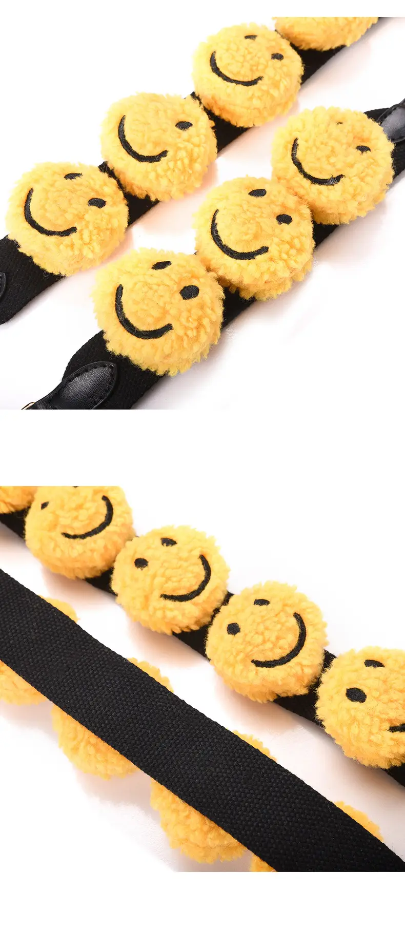 Yellow Smiley Face Crossbody Bag with Replacement Strap — feature 11