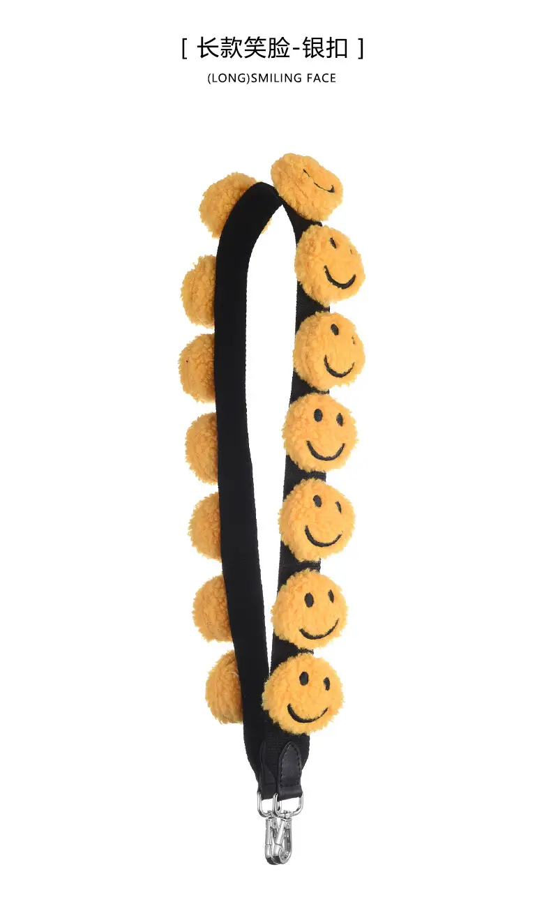 Yellow Smiley Face Crossbody Bag with Replacement Strap — feature 6
