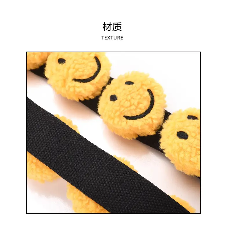 Yellow Smiley Face Crossbody Bag with Replacement Strap — feature 9