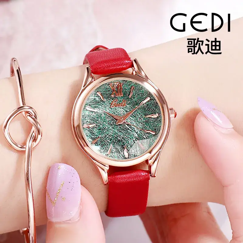 Korean Style Women's Watch Rose Gold Glitter White Strap - Image 7