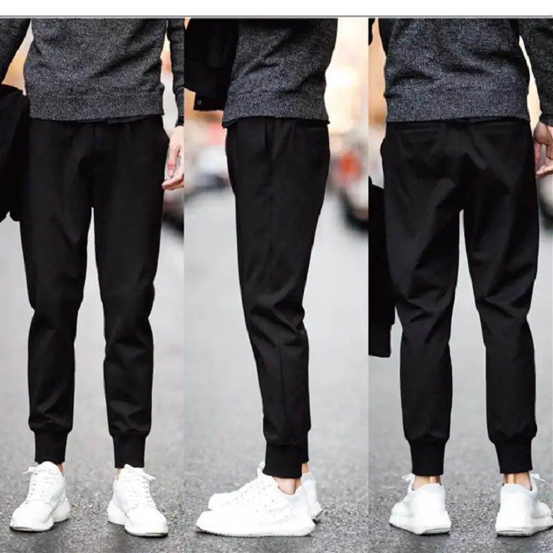 Men's Black Casual Ankle Pants Quick-Drying Loose Fit - Image 6
