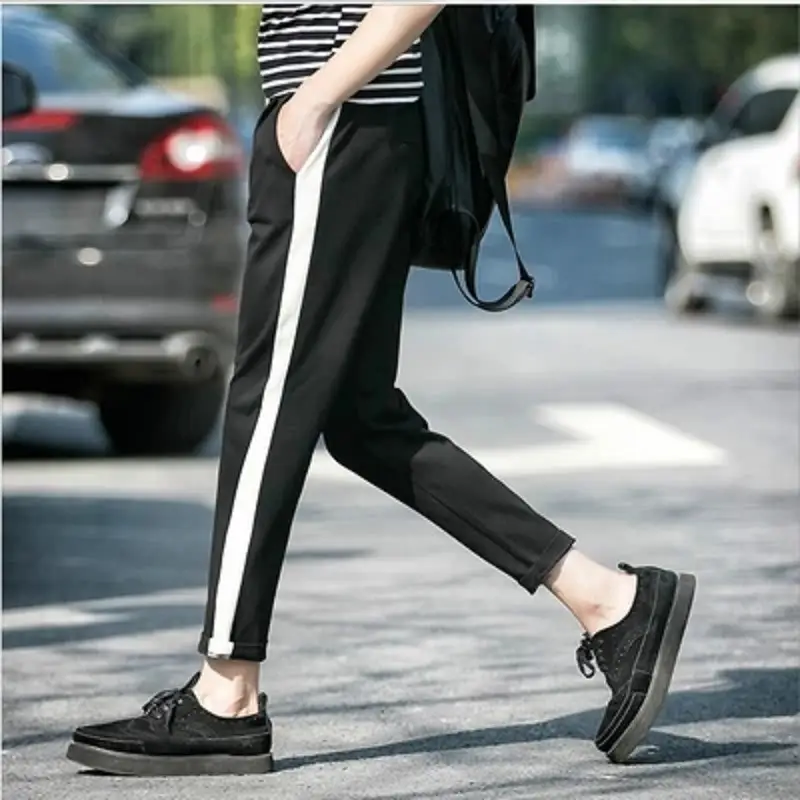 Men's Black Casual Ankle Pants Quick-Drying Loose Fit - Image 7