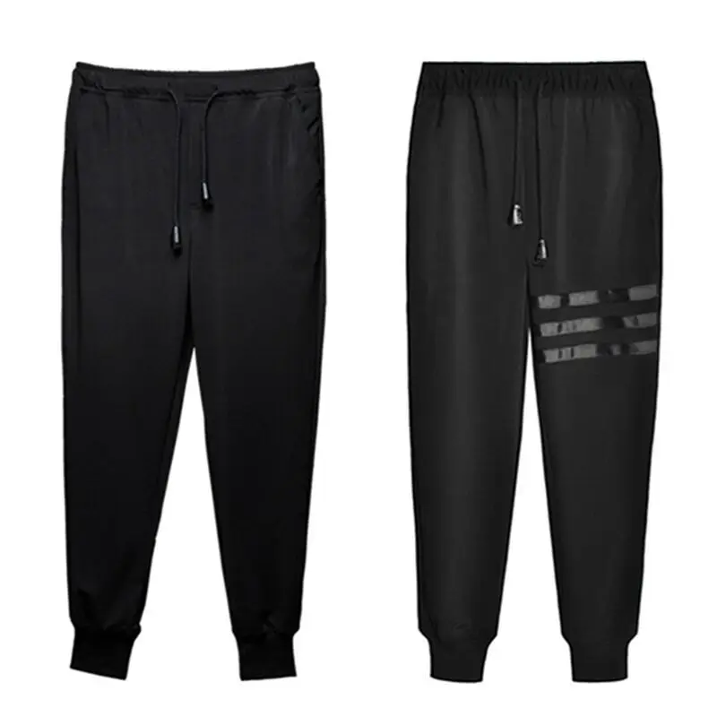 Men's Black Casual Ankle Pants Quick-Drying Loose Fit - Image 9