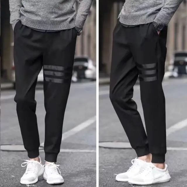 Men's Black Casual Ankle Pants Quick-Drying Loose Fit - Image 2