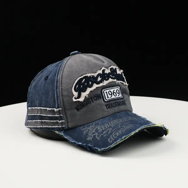 Men's 969 Embroidered Baseball Cap Denim Travel Wear - Image 10