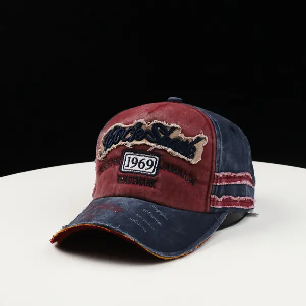 Men's 969 Embroidered Baseball Cap Denim Travel Wear — feature 3