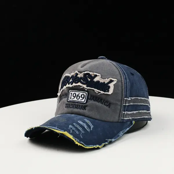 Men's 969 Embroidered Baseball Cap Denim Travel Wear - Image 4