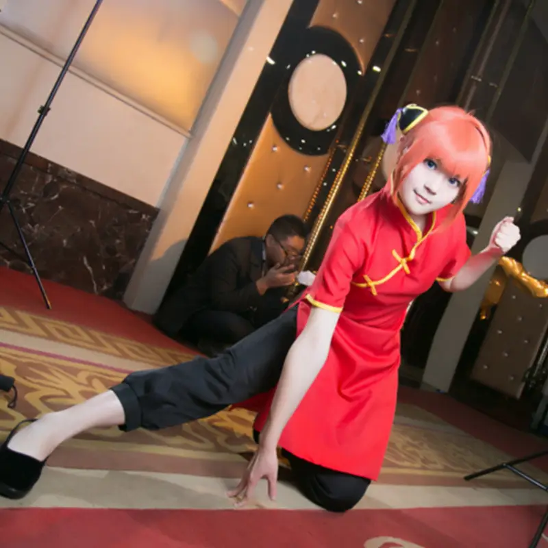 Factory Silver Soul Shenle Kung Fu Dress Red Cheongsam Black Trousers - Image 3